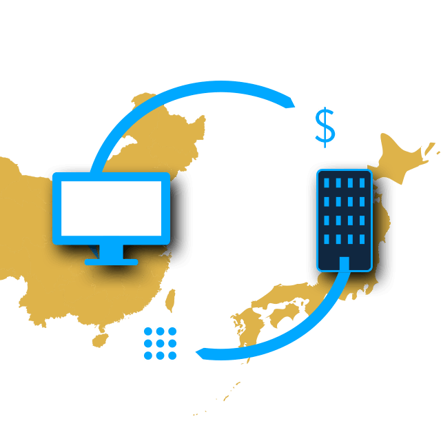 B2C with Japan and China graphic
